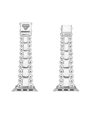 Lagos Smart Caviar Sterling Apple Watch Watchband - Black
