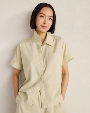 Haven Well Within Organic Cotton Linen Button-Down Top - Natural