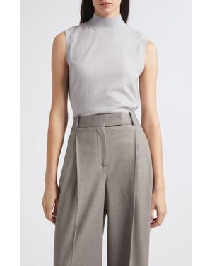 Reiss Evelyn Funnel Neck Merino Wool Top - Gray