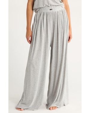 Lunya Organic Pima Wide Leg Lounge Pants - Gray