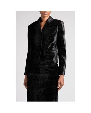 Tom Ford Croc Jacquard Velvet Jacket - Black