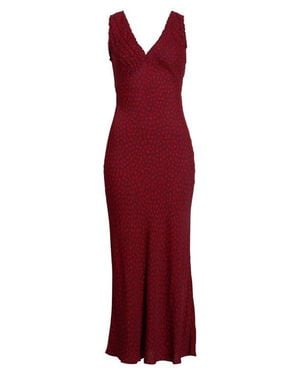 Reformation Anna Claire Ditsy Floral Midi Dress - Red