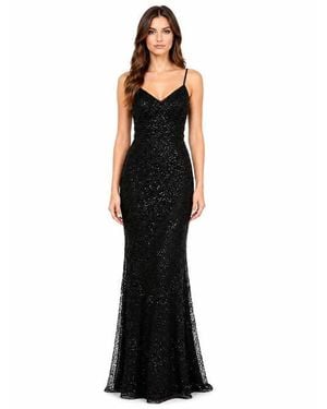 LARA New York Body Con V-Neck Beaded Dress - Black