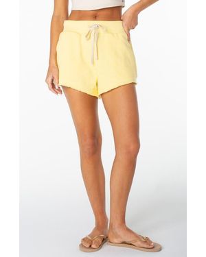 Roxy Heart Breaker Cotton Drawstring Shorts - Yellow