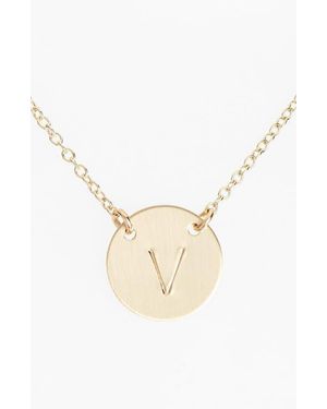 Nashelle 14K- Fill Anchored Initial Disc Necklace - Natural