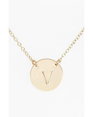 Nashelle 14K- Fill Anchored Initial Disc Necklace - Natural