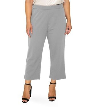 Standards & Practices High Waist Stretch Crepe Crop Pants - Gray