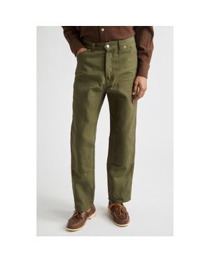 Drake's Cotton Canvas Carpenter Pants - Green