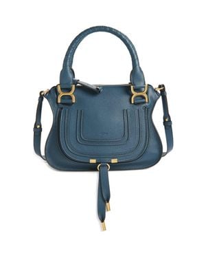 Chloé Small Marcie Leather Satchel - Blue
