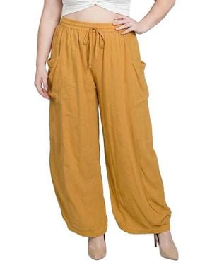 Standards & Practices Shantung Harem Pants - Yellow