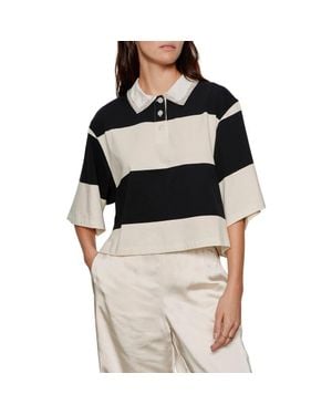 Sanctuary Embellished Polo Top - Black
