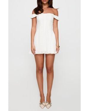 knee length dresses for ladies Princess Polly Women's Pacie Broderie Cotton Minidress - White main image 0