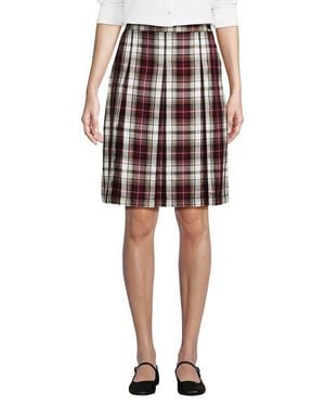 Lands' End School Uniform Young Plaid Box Pleat Skirt Top Of The Knee - Multicolor