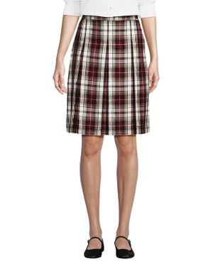 Lands' End School Uniform Young Plaid Box Pleat Skirt Top Of The Knee - Multicolor