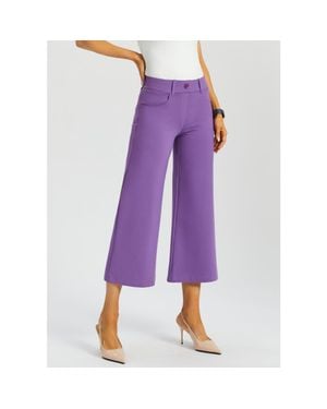 Betabrand 7 Pocket Dpyp Dress Pant Yoga Pant Crop Wide - Purple