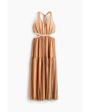 H&M Cut-Out Halterneck Dress - Natural