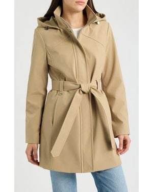 London Fog Belted Stadium Trench Coat - Natural