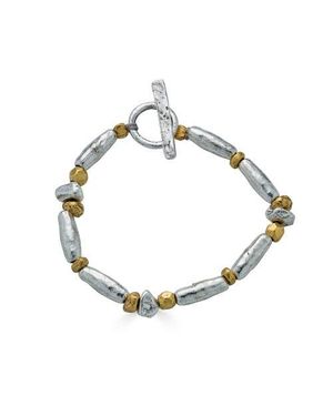 Loni Paul Jewelry Mixed Metal Organic Bead Bracelet - Metallic