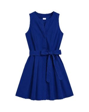 Cartolina Nantucket Hadley Cotton Poplin Romper - Blue