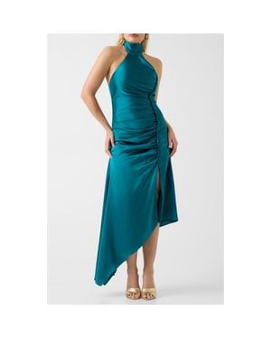 Marciano Evelina Sleeveless Halter Midi Dress - Blue