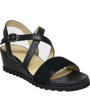 David Tate Kinsley Ankle Strap Wedge Sandal - Black