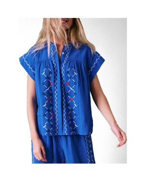 Camp Cove Swim Coves Embroidered Top - Blue