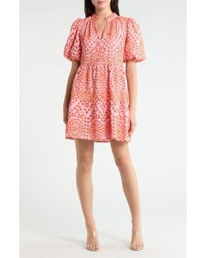 Sugarlips Sea Jacey Eyelet Babydoll Dress - Red