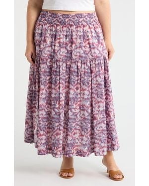 Treasure & Bond Smocked Waist Maxi Skirt - Pink