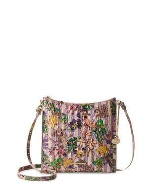 Brahmin Katie Croc Embossed Leather Crossbody Bag - Red