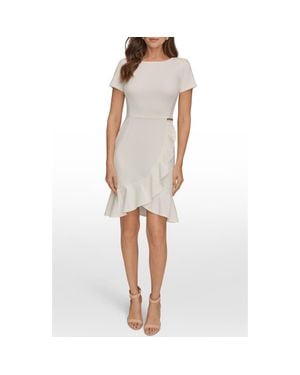 Donna Karan Ruffle Detail Dress - White