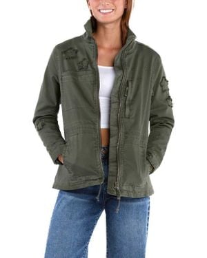 Billy T Butterfly Embroidery Cotton Blend Jacket - Green