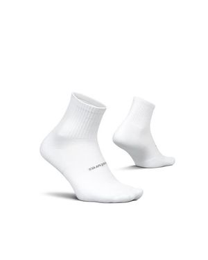 Feetures High Performance Max Cushion Quarter Tall Sock Moisturewicking Athletic Socks - White