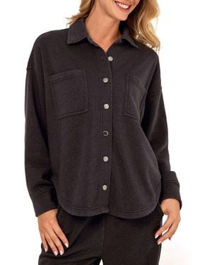 Threads For Thought Blaire Mineral Wash Fleece Shirt Jacket - Black