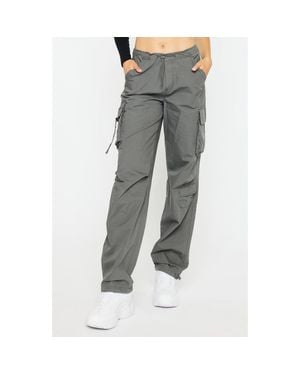 Kancan Nataly High Rise Relaxed Cargo Pants - Gray