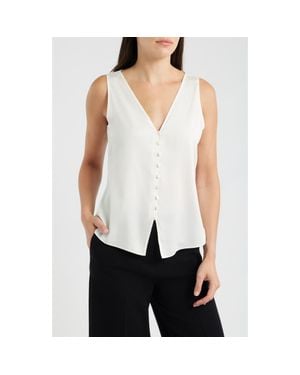 Kobi Halperin Colette Silk Blend Button-Up Top - White