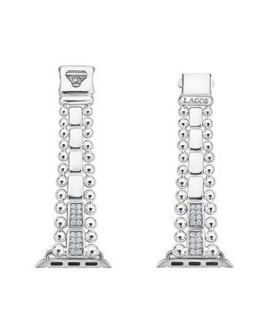 Lagos Smart Caviar Diamond Apple Watch Watchband - Black