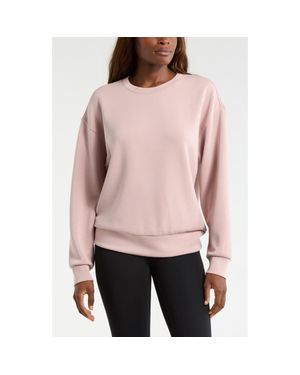 Zella Soft Luxe Boxy Crew Sweatshirt - Pink
