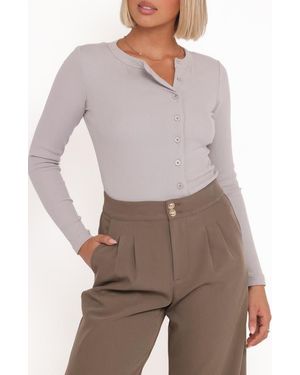 Petal & Pup Cass Long Sleeve Henley - Gray