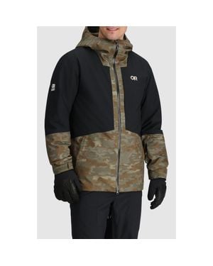 Outdoor Research Snowcrew Waterproof Hooded Ski Jacket - Black