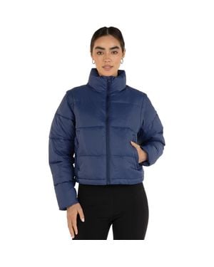 Rebody Active On The Go Puffer Convertible Jacket Vest - Blue