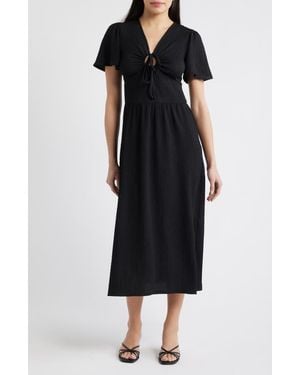 Loveappella Keyhole Midi Dress - Black