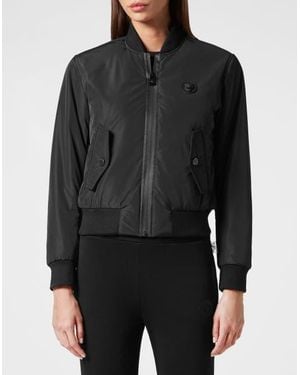 Philipp Plein Nylon Bomber Tiger - Black