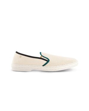 Rivieras Cotton Canvas & Mesh Slip-On Loafer - White