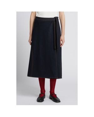 MM by Max Mara Rane Belted Midi Skirt - Black