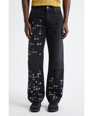 Amiri Ma Quad Embroidered Carpenter Jeans - Black