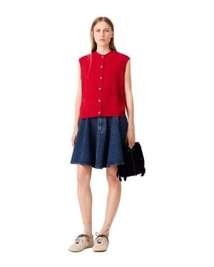 Maje Sleeveless Knit Top - Red