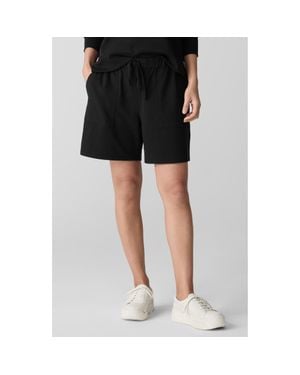 Eileen Fisher Stretch Organic Cotton Drawstring Shorts - Black