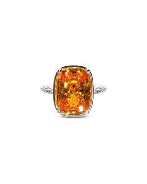 Sterling Forever Elongated Cushion-Cut Cubic Zirconia Cocktail Ring - Orange