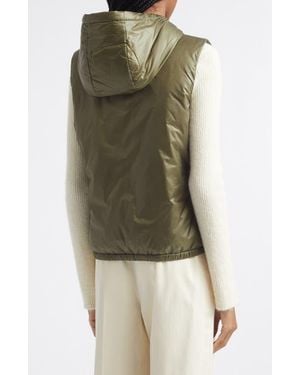 Moncler Lansette Hooded Down Vest - Green