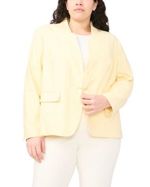 Halogen® Inverted Lapel Linen Blend Blazer - Natural